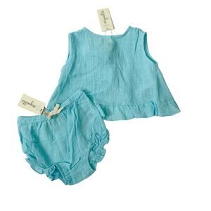 NWT Vignette 18/24M Aqua Aria Top & Bloomer Set